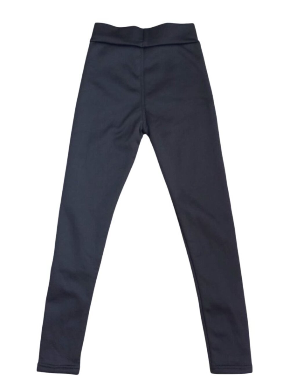 Black Fleece Lined Leggings – One Size, High Waisted Stretch Pants - Picture 2 of 7